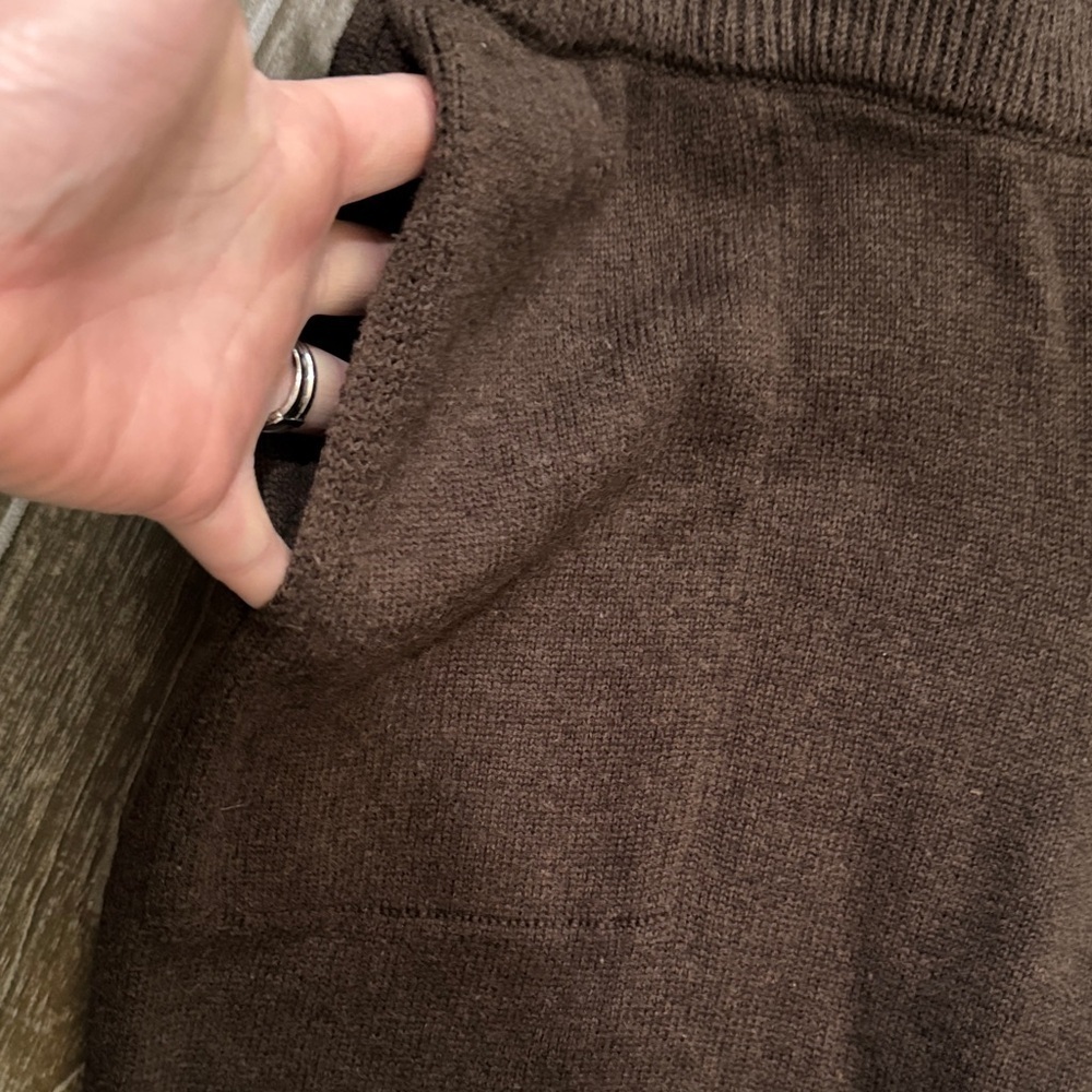 Free People Beach Dark Brown Wide Leg Sweater Pants - Picture 4 of 10